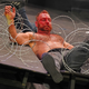 Jon Moxley lies in the Exploding Barbed Wire Death Match’s eponymous barbed wire.